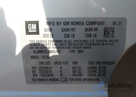 2022 Buick Encore Gx Fwd Essence from USA, damaged, VIN KL4MMFSL2NB064997